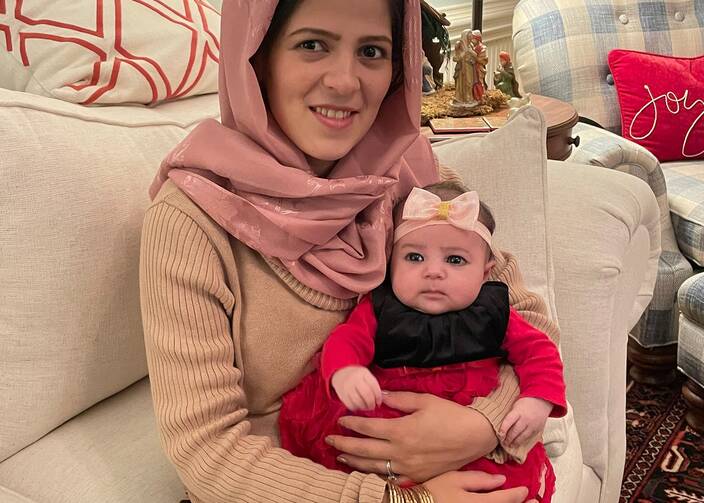 Nabila Rasoul and her newborn daughter, Diyana, are seen in this undated photo.
