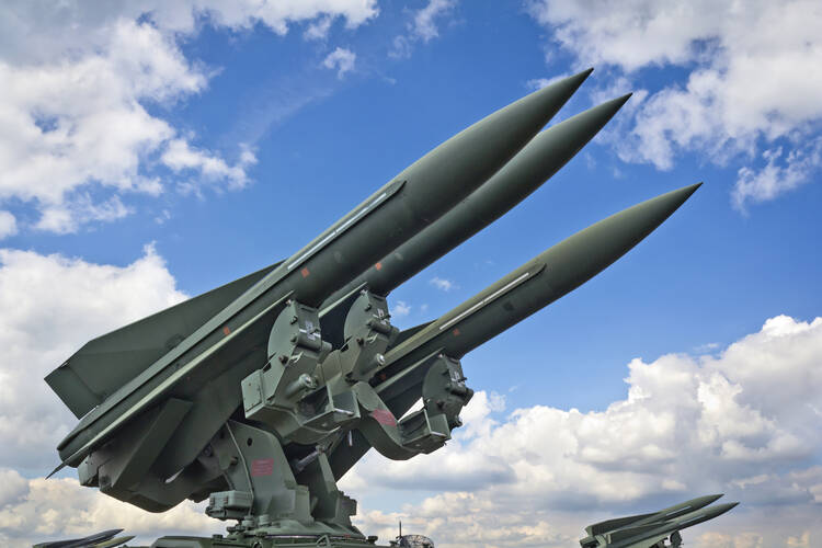 Hawk medium-range anti-aircraft missiles, manufactured by the U.S. company Raytheon. (iStock/ewg3D)