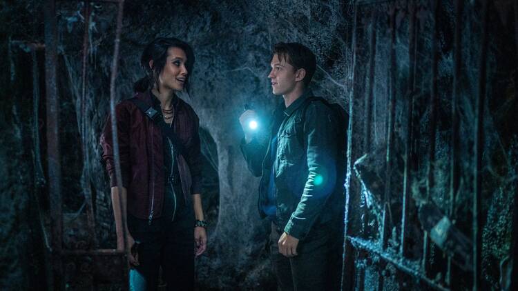 Sophia Ali and Tom Holland star in a scene from the movie "Uncharted." (CNS photo/Clay Enos, Sony Pictures)