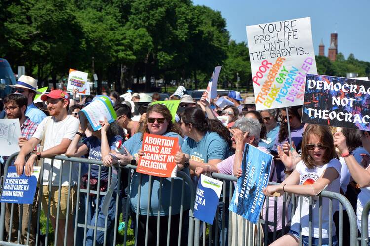 People attend the Jewish Rally for Abortion Justice on the National Mall, May 17, 2022, in Washington.