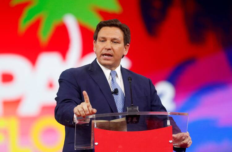 Florida Gov. Ron DeSantis speaks at the Conservative Political Action Conference in Orlando, Fla., Feb. 24. (CNS photo/Octavio Jones, Reuters)