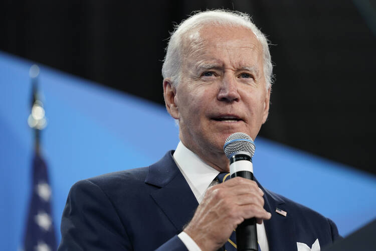 President Joe Biden speaks during a news conference on the final day of the NATO summit in Madrid, Thursday, June 30, 2022. (AP Photo/Susan Walsh)