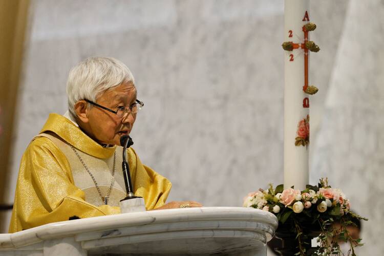 Cardinal Joseph Zen Ze-kiun, retired bishop of Hong Kong, celebrates Mass in Hong Kong May 24, 2022. At a pre-trial hearing in Hong Kong Aug. 9, 2022, a judge announced that Cardinal Zen and four other defendants will face a five-day trial Sept. 19-23 on charges of failing to properly register a now-defunct fund to help anti-government protesters. (CNS photo/Tyrone Siu, Reuters)