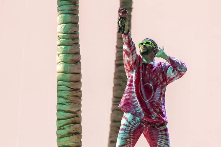 Singer Bad Bunny (Benito Antonio Martínez Ocasio) at Soldier Field on August 20, 2022, in Chicago, Illinois (Photo by Daniel DeSlover/Sipa USA)(Sipa via AP Images)