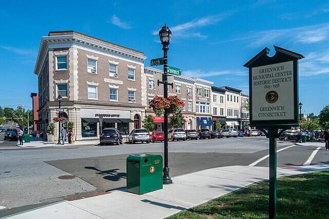 A view of the historic district of Greenwich, Conn.