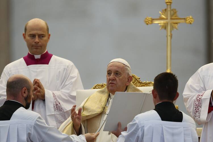 Pope Francis leads the beatification of Pope John Paul I in St. Peter's Square at the Vatican on Sept. 4, 2022. (CNS photo/Paul Haring)