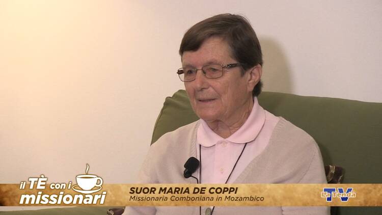 Comboni Sister Maria De Coppi, who had served in Mozambique since 1963, is pictured during an interview with La Tenda Tv Vittorio Veneto.