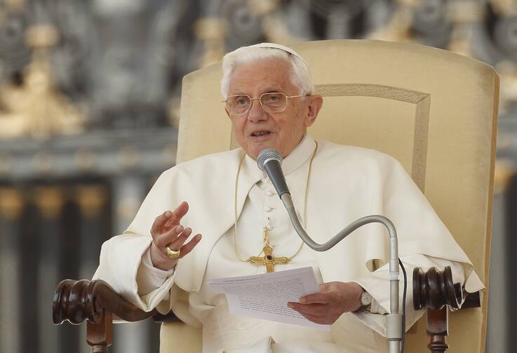 pope benedict talks in one of his general audiences