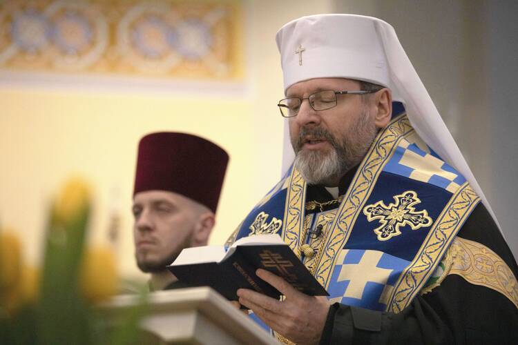 Major Archbishop Sviatoslav Shevchuk of Kyiv-Halych, head of the Ukrainian Catholic Church, is pictured in a March 25, 2022, photo.