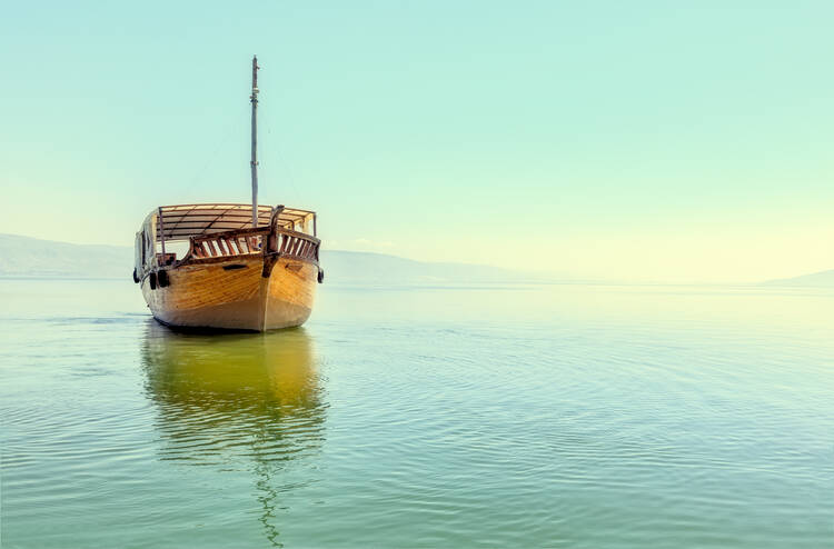 A boat on the Sea of Galilee