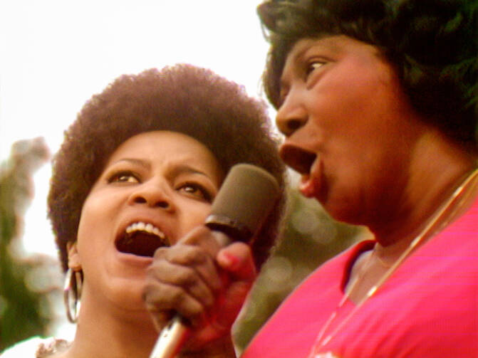 Mavis Staples and Mahalia Jackson in ‘Summer of Soul’ (Hulu)