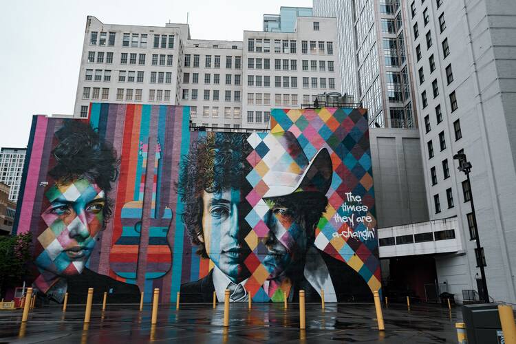 Bob Dylan mural in Minneapolis, Minnesota