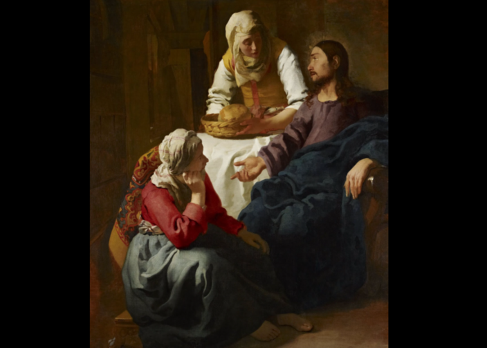 Painting of Jesus with Martha and Mary