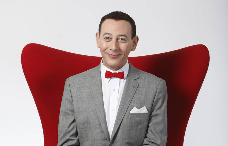 Actor Paul Reubens portraying Pee-wee Herman poses for a portrait while promoting "The Pee-wee Herman Show" live stage play.