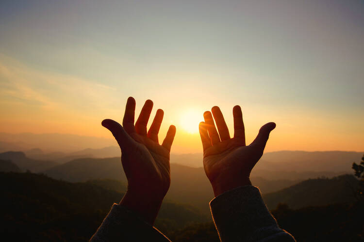 human hands open palm up