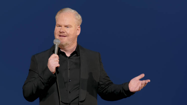 Jim Gaffigan delivering a standup routine