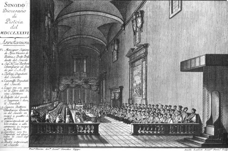The Synod of Pistoia held in the church of S. Benedetto, Pistoia, 1786 (Wikimedia Commons)
