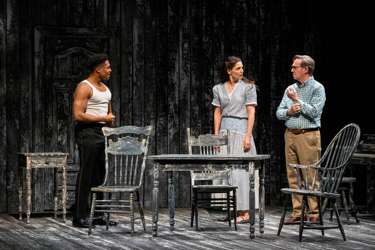 Ephraim Sykes, Katie Holmes and Richard Thomas in ‘Our Town’ (photo: Daniel Rader)