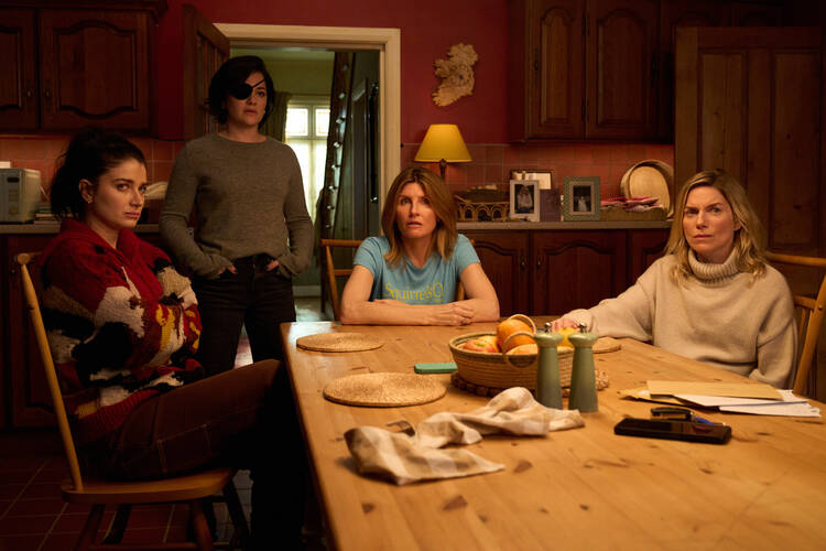 Eve Hewson, Sarah Greene, Sharon Horgan and Eva Birthistle in "Bad Sisters," now streaming on Apple TV+.