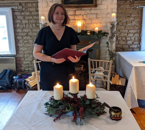 Solemniser Neasa Ní Argadain officiates a wedding through OneSpirit Ireland. (Photo courtesy of Neasa Ní Argadáin)