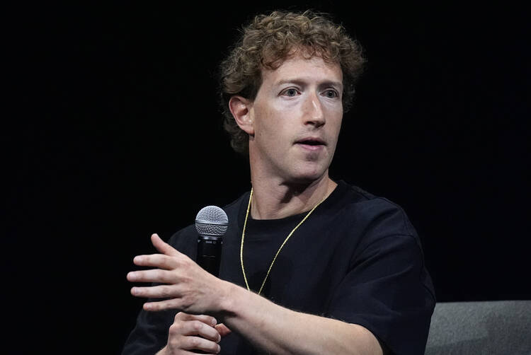 Mark Zuckerberg, chief executive officer of Meta, speaks at the SIGGRAPH 2024 conference in Denver on July 29, 2024. (AP Photo/David Zalubowski)