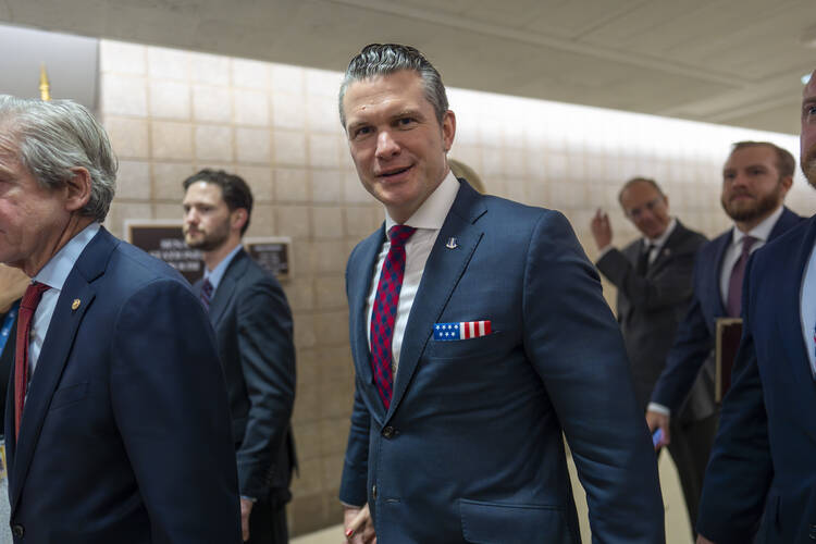 Pete Hegseth, President-elect Donald Trump’s nominee to be defense secretary, at the Capitol in Washington on Dec. 17, 2024. (AP Photo/J. Scott Applewhite)
