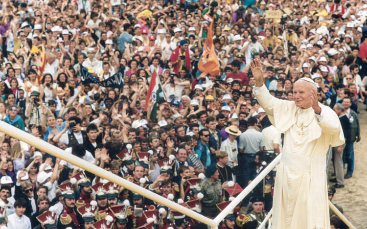Pope John Paul II in Poland for World Youth Day 1991. (Wikimedia)