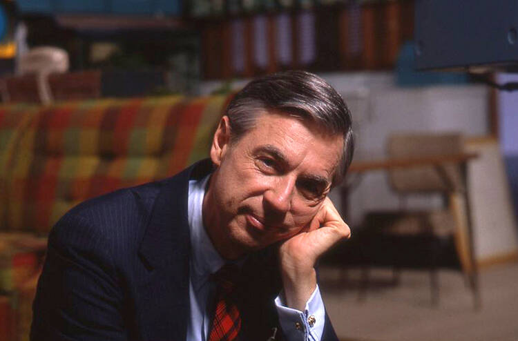 Fred Rogers on the set of “Mister Rogers’ Neighborhood” (Jim Judkis/Focus Features)
