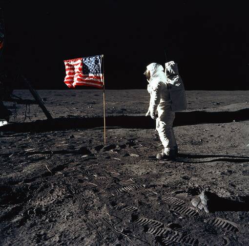 Astronaut Buzz Aldrin, man on the moon, July 21, 1069. Photo courtesy of NASA.