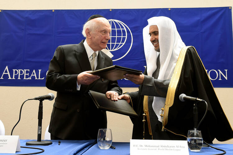 Rabbi Arthur Schneier and Dr. Mohammad Abdulkarim Al-Issa (Diane Bondareff for Appeal of Conscience Foundation)