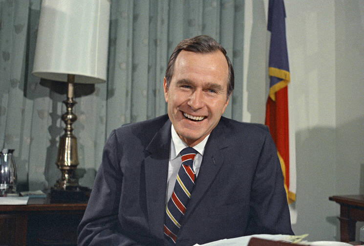 George H.W. Bush on Dec. 18, 1970, shortly after he was appointed as U.S. ambassador to the United Nations.  (AP Photo/John Duricka, File)