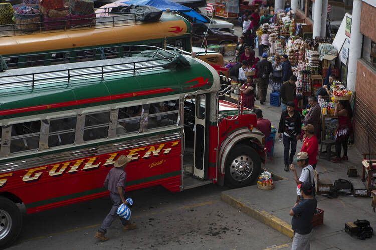The bus terminal in San Marcos, Guatemala, on Jun 8, the spot where many Guatemalan migrants begin their journey to reach the United States. (AP Photo/Moises Castillo)