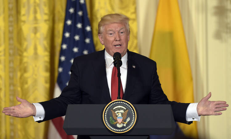 President Donald Trump speaks during a news conference at the White House on May 18, 2017. (AP Photo/Susan Walsh)