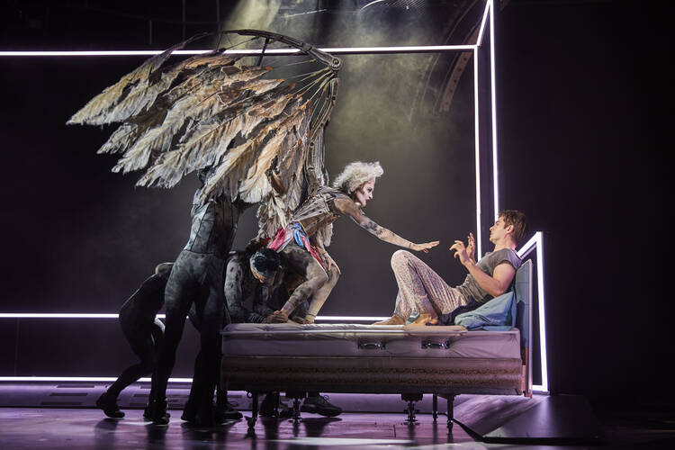 Beth Malone and Andrew Garfield in ‘Perestroika,’ part 2 of ‘Angels in America’ (photo: Brinkhoff Mögenburg) 