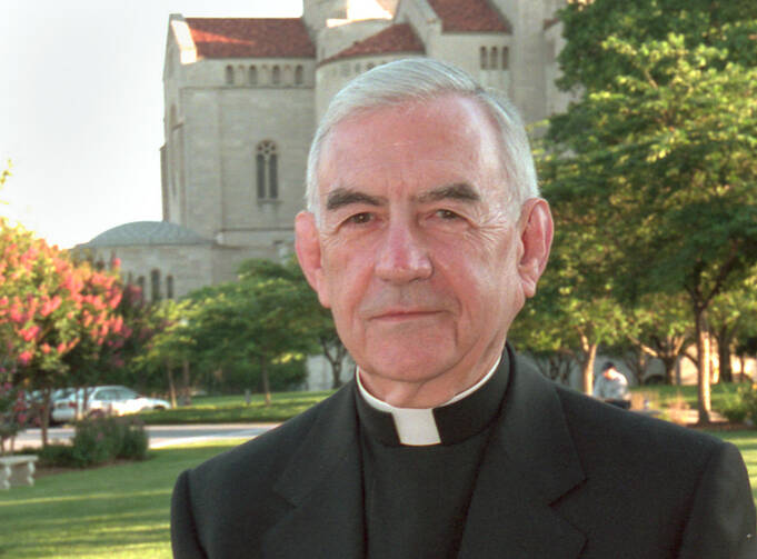 Retired San Francisco Archbishop John R. Quinn is pictured in a 2001 photo in Washington. He died June 22 at age 88 in San Francisco (CNS photo/Nancy Wiechec).