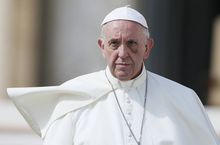 Pope Francis leaves his general audience in St. Peter's Square at the Vatican Sept. 20. (CNS photo/Paul Haring) 