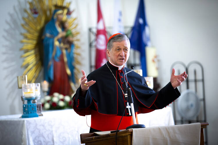  Chicago Cardinal Blase J. Cupich leads a catechesis session for World Youth Day pilgrims at the Parish of Our Mother of Perpetual Help in Panama City Jan. 25, 2019. (CNS photo/Chaz Muth