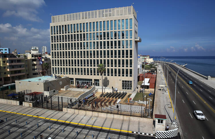 The U.S. Embassy in Havana (CNS photo/Alejandro Ernesto, EPA)