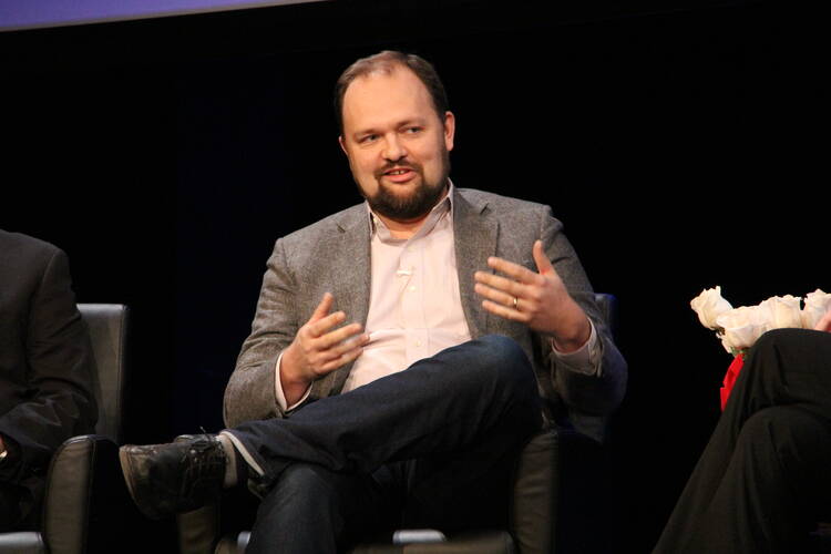Ross Douthat at the ‘Civility in America Part 1: Religion’ event held at The Sheen Center in New York, Dec. 13. (Photo: America/Antonio DeLoera-Brust)