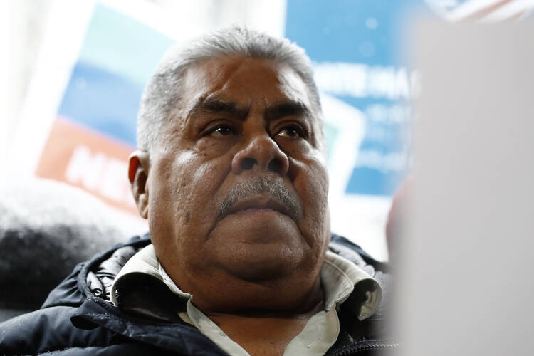 Catalino Guerrero, who came to the U.S. illegally from Mexico in 1991, looks on during a news conference before attending an immigration hearing in Newark, N.J. Guerrero, a grandfather who lives in Union City, N.J., has been given a reprieve from potential deportation by customs officials in Newark, N.J., who approved a one-year stay of removal in April 2017. (AP Photo/Julio Cortez, File)