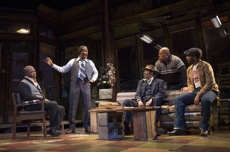 The cast of "Jitney" at Manhattan Theatre Club (photo: Joan Marcus)