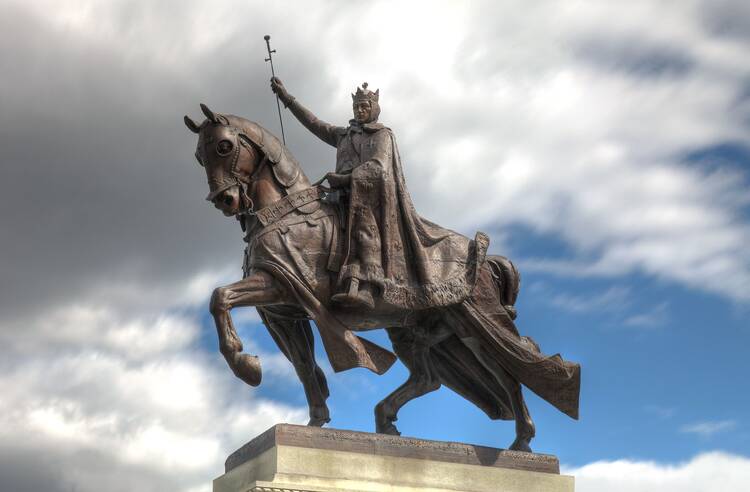 Apotheosis of St. Louis is a statue of King Louis IX of France, namesake of St. Louis, Missouri, located in front of the Saint Louis Art Museum in Forest Park (photo: Wikimedia).