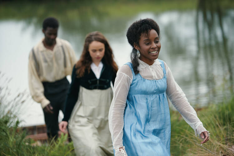 Jyuddah James, Rose Williams and Crystal Clarke in ‘Sanditon’ (photo: PBS)