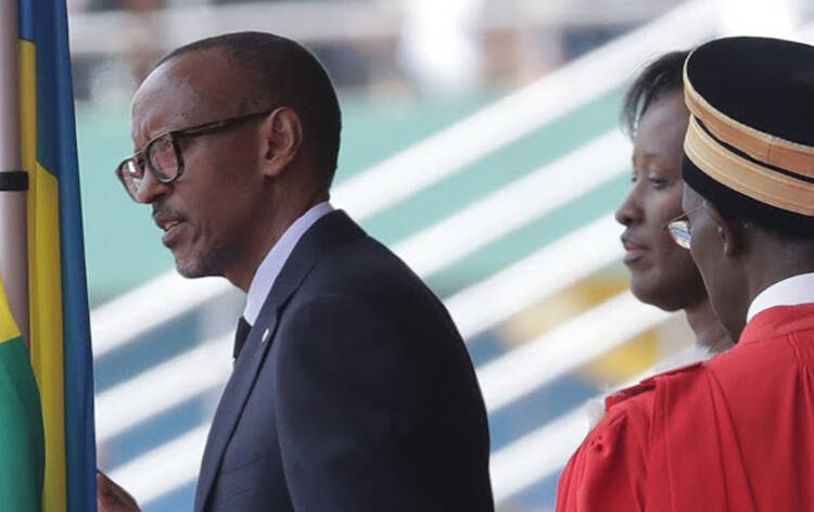President Paul Kagame is sworn in for another term at the Amahoro Stadium in Kigali, Rwanda, on Aug.18. (AP Photo Eric Murinzi)