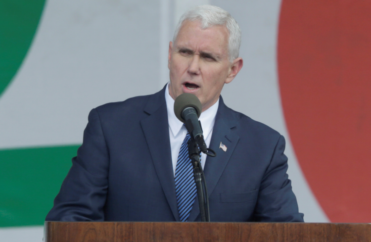 U.S. Vice President Mike Pence speaks during a rally at the annual March for Life in Washington Jan. 27. (CNS photo/Yuri Gripas, Reuters)