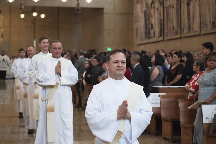 The Rev. Gilbert Guzman was ordained to the priesthood with nine others June 2 at the Cathedral of Our Lady of the Angels in Los Angeles. (Victor Alemán/Angelus News)