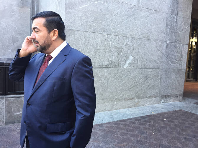 Abdullah Antepli outside the U.S. Capitol Visitor Center. RNS photo by Yonat Shimron