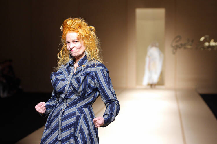 Vivienne Westwood in 2007 closing her show at Paris Fashion Week (photo: Greenwich Entertainment)