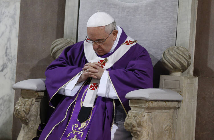 Pope Francis at Ash Wednesday Services