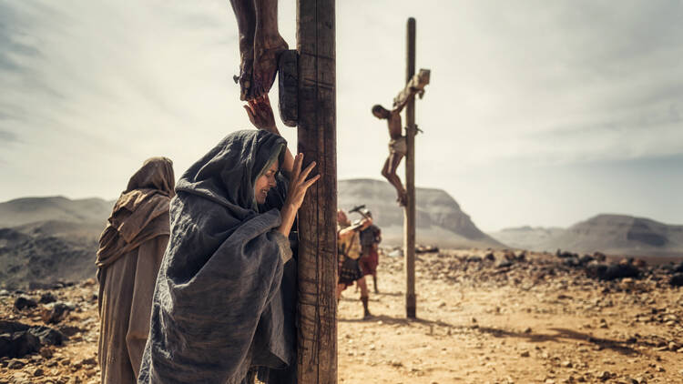 A TOUGH STORY TO TELL. Greta Scacchi, as Mary, in a scene from the 12-part NBC series, "A.D. The Bible Continues" (CNS photo/NBC).
